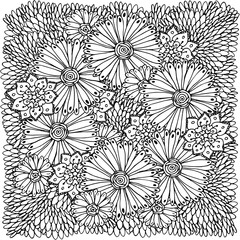 Pattern for coloring book. Ethnic retro design