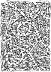 Pattern for coloring book. Ethnic retro design