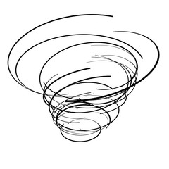 Abstract spiral black lines.