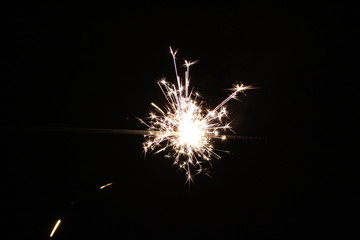 Sparkler/The sparkler spark in dark.