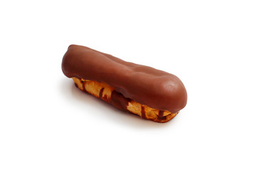 cake eclairs on a white background