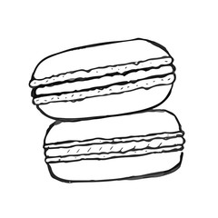 Macaron doodle, set of vector hand drawn elements