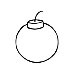 Bomb Doodle, vector hand drawn object for design