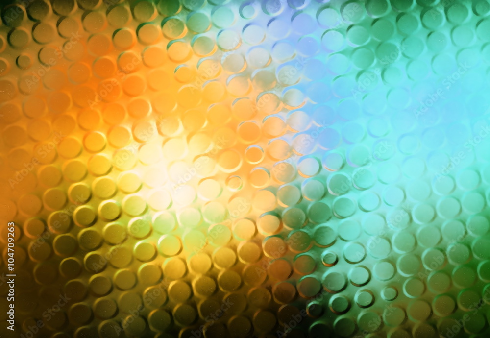 Poster color abstract background and glass effect, and light circle structure.
