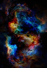 Obraz na płótnie Canvas Nebula, Cosmic space and stars, blue cosmic abstract background. Elements of this image furnished by NASA.