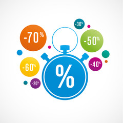 chronomètre et concept soldes