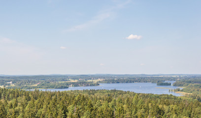 Lake landscape in Aulanko, Finland