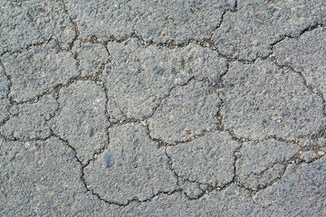 Crack texture of rough asphalt road