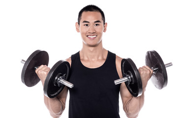 Lifting dumbbells improves biceps!