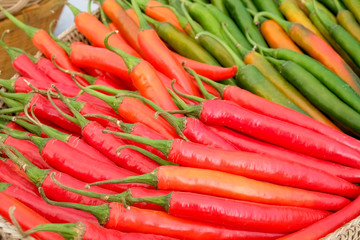 chilly peppers for sale at the market