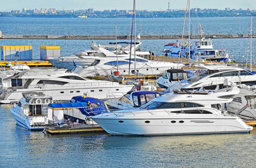 Motor yacht in jetty