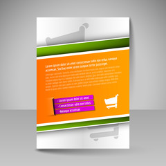 Template of flyer for business brochures, presentations, website