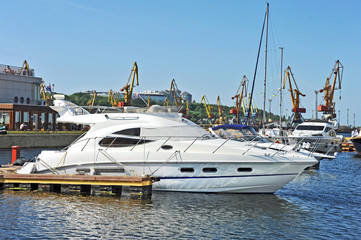 Motor yacht in jetty