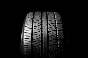 Car tires close-up 