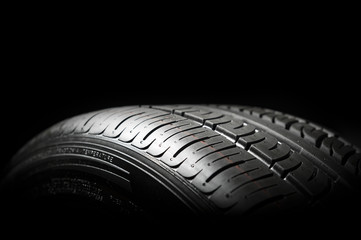 Car tires close-up 
