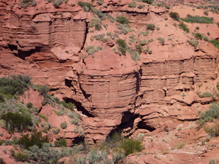 red rock formation at sierra de las quijadas in argentina