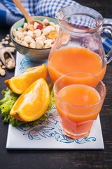 healthy breakfast with juice