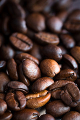 Nahaufnahme von Kaffeebohnen