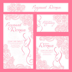 Pregnant Woman Elegant Card Template