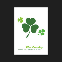 St Patrick's Day Card, Flyer, Cover Background Template Design - Be Lucky