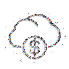 people cloud money icon