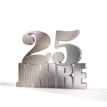 25 Jahre - Typo - 3d Silber 1