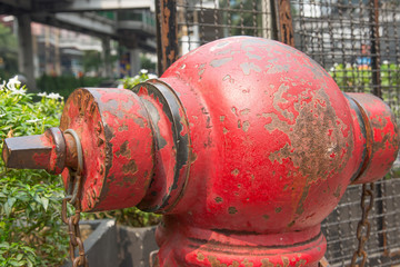 old red fire hydrant at thailand