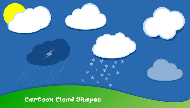 Cartoon vector clouds shapes
