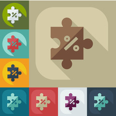 Icons in a flat style puzzle