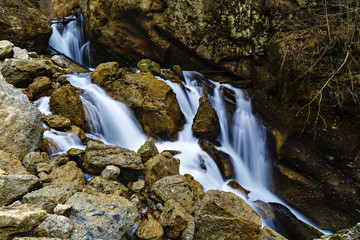 Naklejka na ściany i meble a beautiful waterfall on the river Cheia in Romania