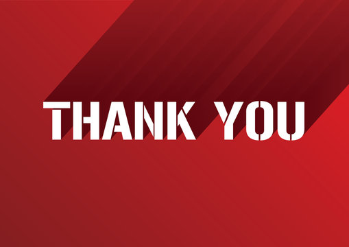White Thank You message over red background