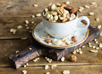 Nut meats in the cup