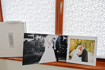 Pages with photo of wedding book and album
