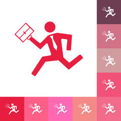 flat running man icon business theme