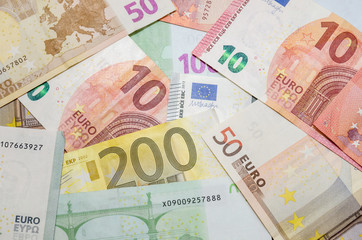 different euro money. Euro currency