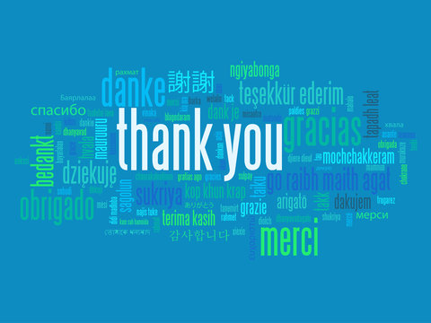 "THANK YOU" Vector Tag Cloud Card