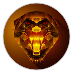 Obraz premium Vector low poly panther