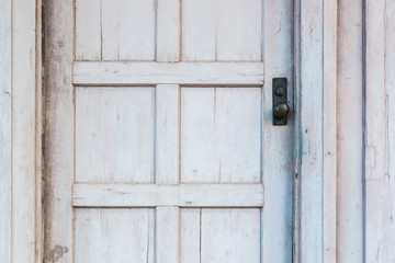 Door Knob on old white wooden door