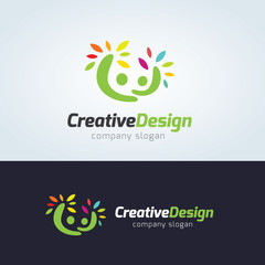Creative Design logo,People logo,education logo,vector logo template