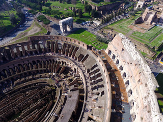 Italy Colosseum aerial