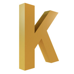 Obraz premium 3D Gold Letter K