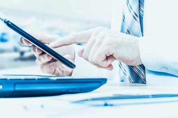 Obraz premium Workplace of the businessman. Data science. Omnichannel