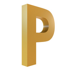 3D Gold Letter P
