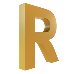 3D Gold Letter R
