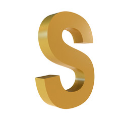 3D Gold Letter S