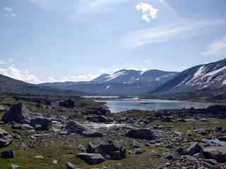 Fototapeta na wymiar Jagdhütte im Fjell
