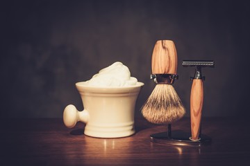 Gentleman's accessories on a luxury wooden board