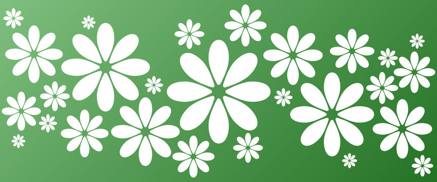 Blumen - Muster mit gr&uuml;nem Hintergrund