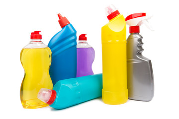 Cleaning equipment isolated on white background