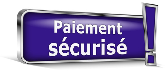 Paiement sécurisé sur panneau bleu